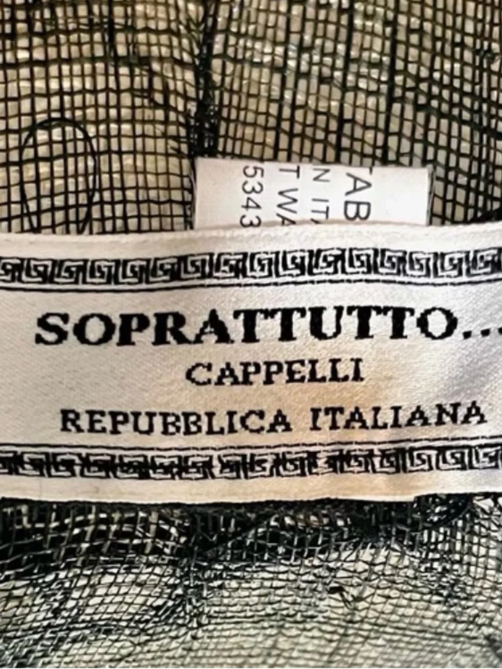 Soprattutto Cappelli Italy Black Ivory Sisal Wide Brim Derby Church Hat M